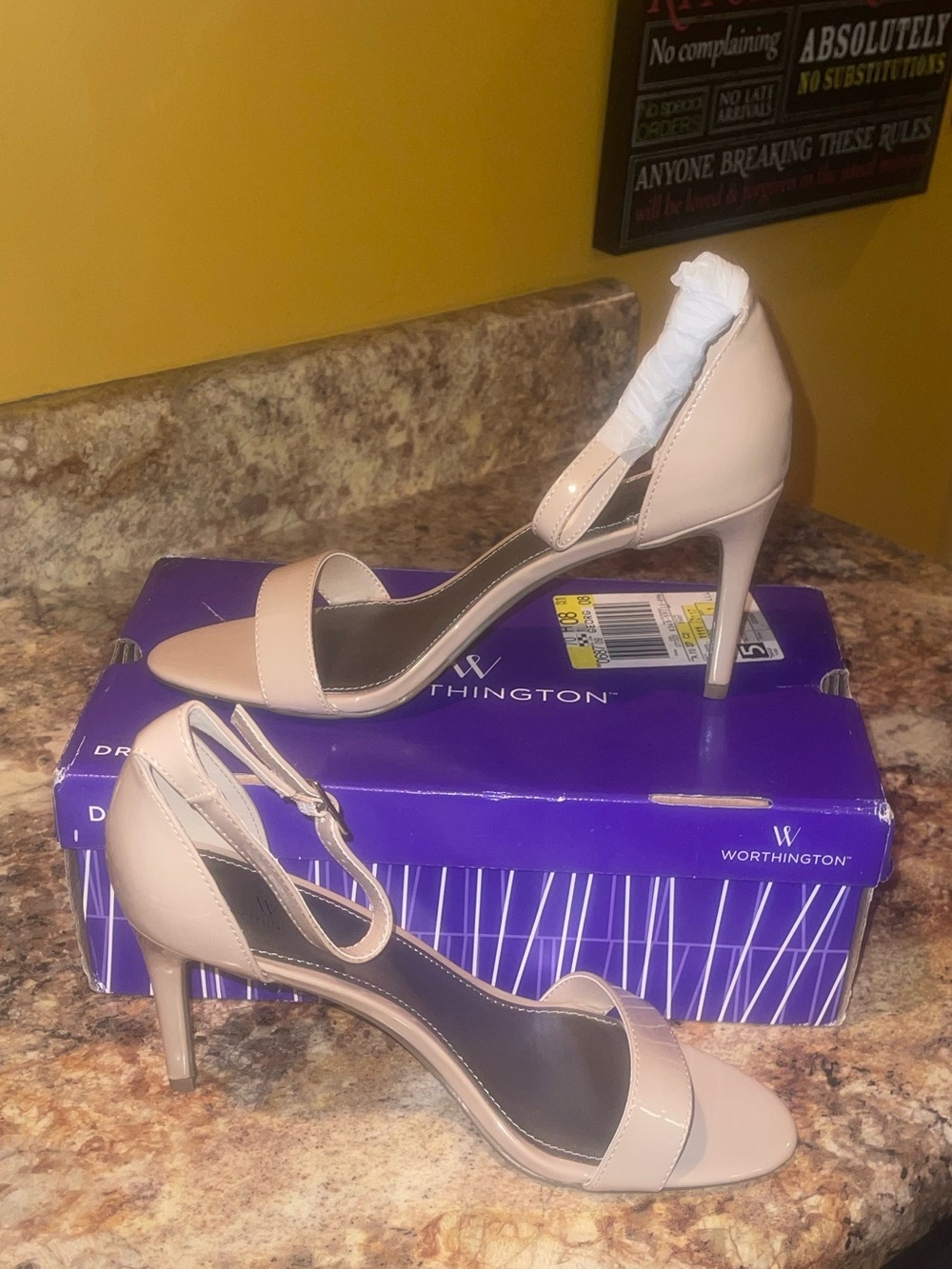 Worthington Blush Nude Open-Toe Ankle-Strap Heels